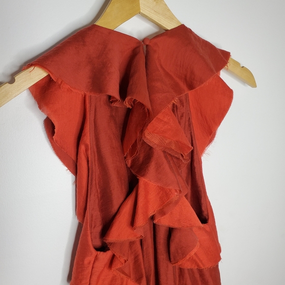 H&M CONCIOUS EXCLUSIVE rust mini dress w/ pockets - Picture 5 of 10